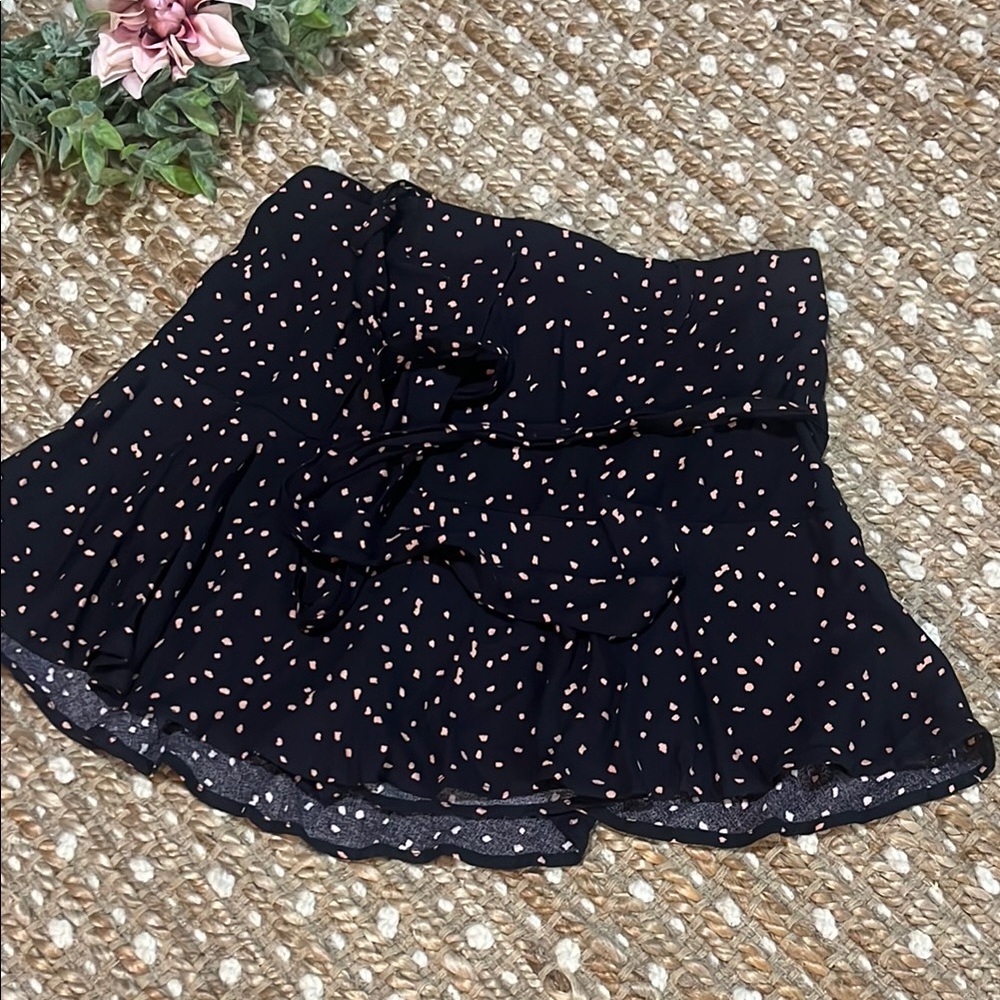 URBAN Romantics Black and Blush Pink Ruffled Mini Skirt